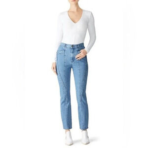 Jason Wu 3x1 New York Jeans Paneled Straight High Rise Blue Denim  Womens 29